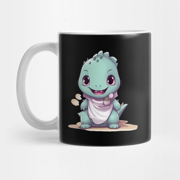 Baby Cute turquoise Godzilla by MilkyBerry